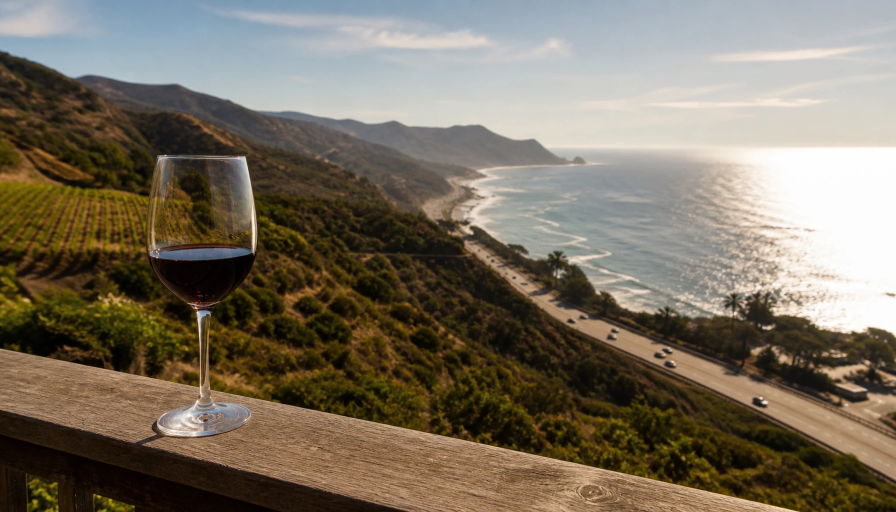 Rosenthal &mdash; canyon vines above, the Pacific across the road from the pour.