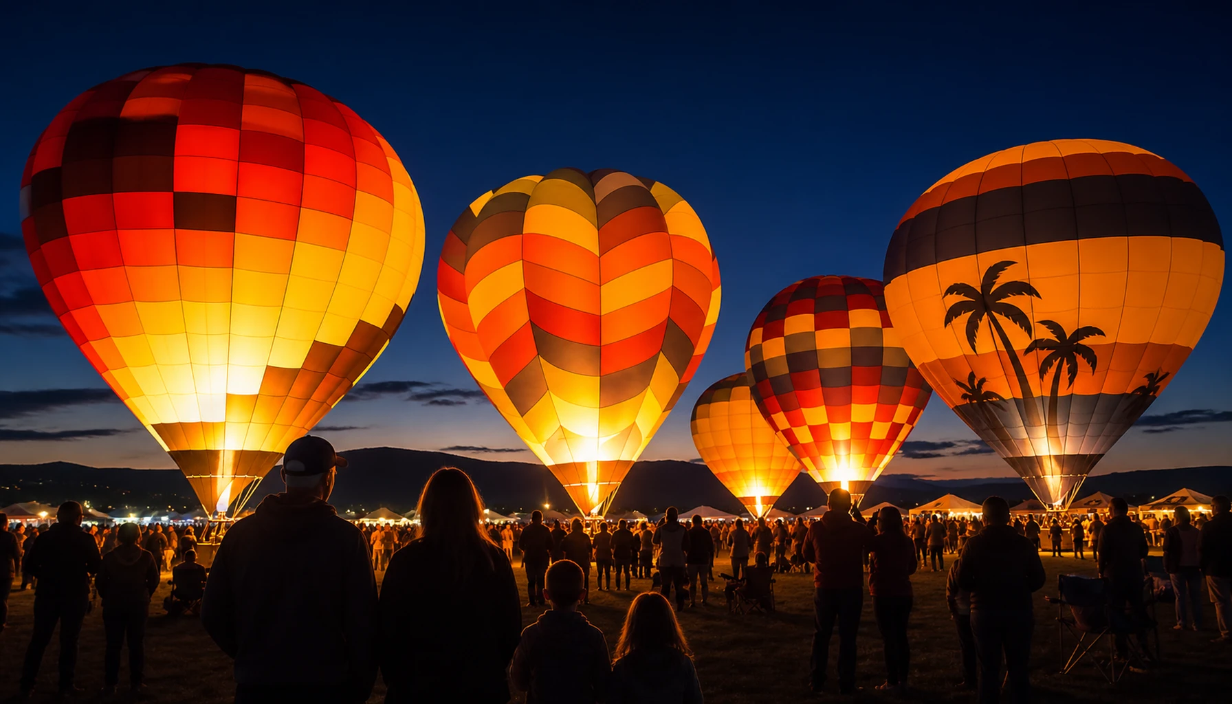 An evening balloon glow — the image the festival made famous