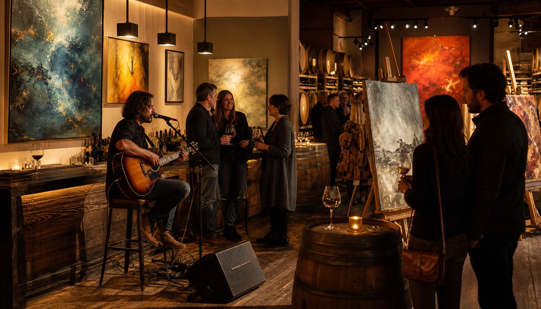 Lorimar Vineyards & Winery &mdash; art on the walls and music most weekends.